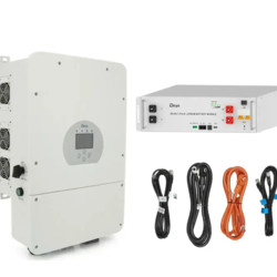 Комплект резервного живлення Deye (8 кВт, 1 фаза) + АКБ (5,12 кВт, 51,2 В, 100AH)